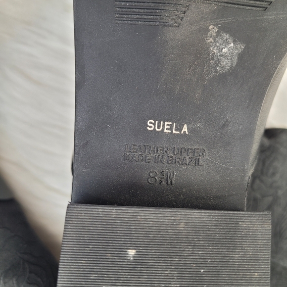 Vintage Markon Suela Black Leather Floral Embossed Tall Boots Women's 8.5 Wide - Picture 10 of 10